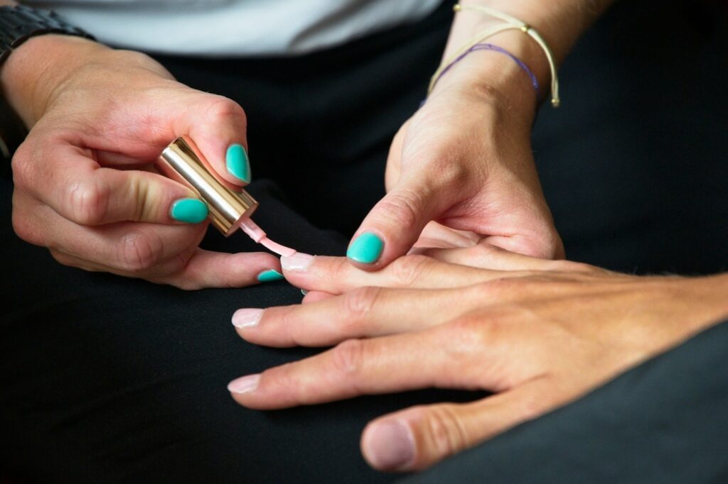 Doing Nails at the Salon in USA